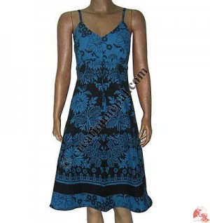 Flower prints cotton halter dress