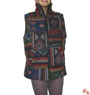 Woolen  patch-work jacket