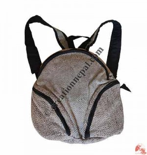 Hemp-cotton half-round shape bag