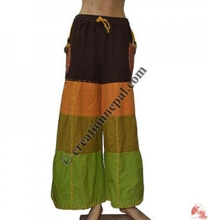 4-color joined cotton trouser