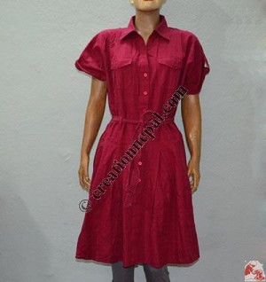 Cotton full-button dress