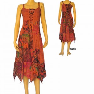 Patch-work colorful cotton dress1