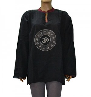 Om print cotton kurtha top