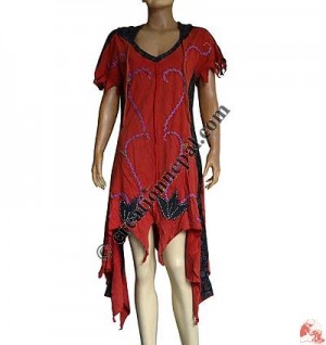 Hand emb. Rib frills dress