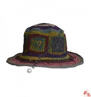 Hemp-cotton patch strappy hat