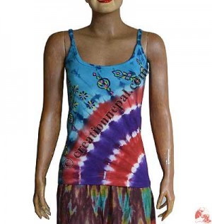 Rib tie-dye hand paint tank top2