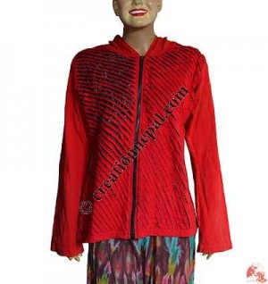 Rib razor-cut hoodie 2