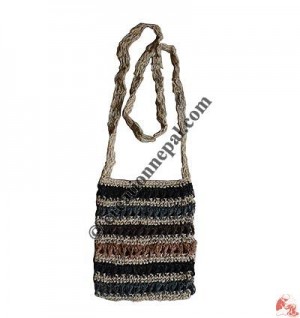 Hemp-cotton strappy passport bag
