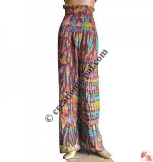 Colorful tie-dye cotton trouser