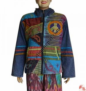 Cotton patch hand emb jacket