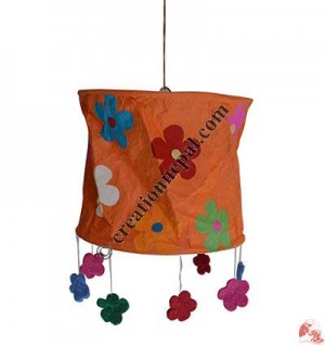 Flower frills Lokta paper lamp shade