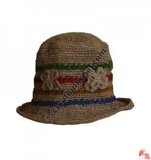 Hemp pork-pie crochet hat1