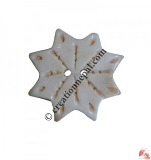 8-corner star bone button (packet of 10)
