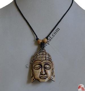 Carved bone Buddha pendant