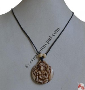 Carved bone Ganesh pendant