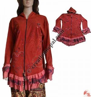 Hand emb. Frills rib jacket