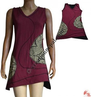 V-neck over-lock dress