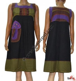 Hand stitch deco patch-work dress