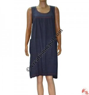 Thin cotton hand stitch deco dress