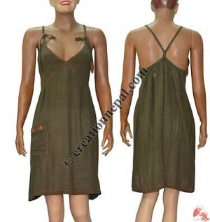 Unique knit cotton halter dress