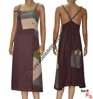 Patch-work cotton dress