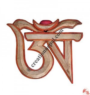 Wooden Large  Tibetan OM