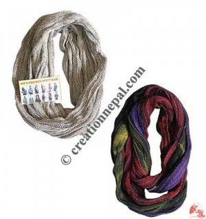 Cotton knitting infinity scarf