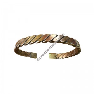 Braided cupper beaten bangle