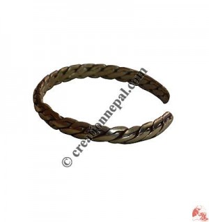 Braided brass beaten bangle