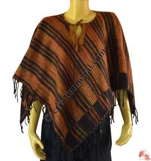 Acrylic-cotton poncho