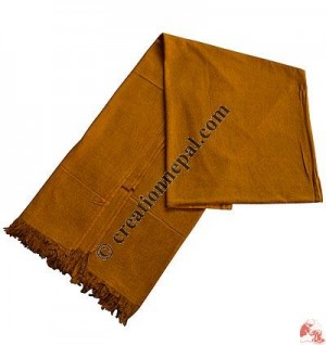 Raw silk Monk shawl-mustard