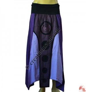 Lycra waist front layer cotton skirt1