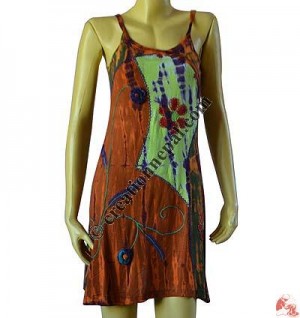 Hand emb flex tie-dye dress2