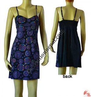 Emb over prints halter dress