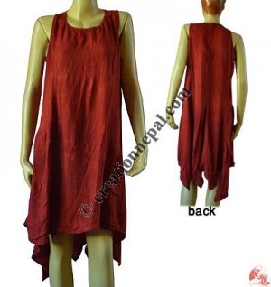 Zig-zag back crepe loose dress