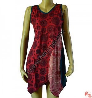 Print, chakra, plain joined dress