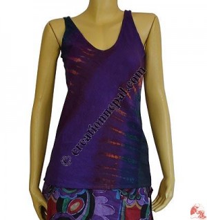 Tie-dye cotton simple top
