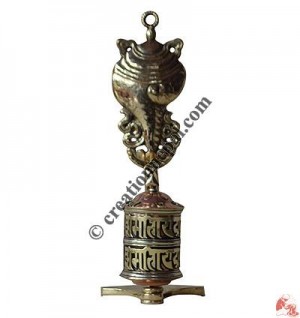 Prayer wheel auspicious conch