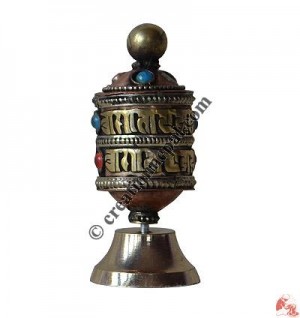 Tiny table stand prayer wheel