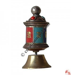 Tiny table stand prayer wheel2