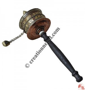 2-line mantra flat type prayer wheel