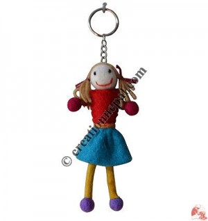 Girl design felt key ring
