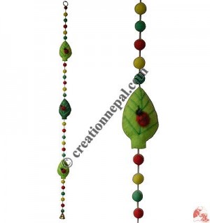 Felt beads-leaves decorative hanging