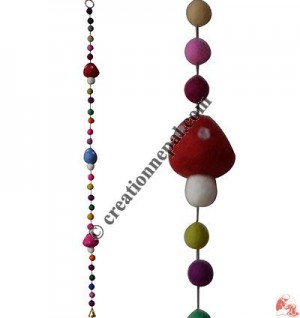 Felt beads-Mushroom decorative hanging