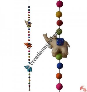 Felt beads-Elephant decorative hanging