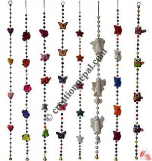 Felt beads-Shapes assorted hanging set of 8