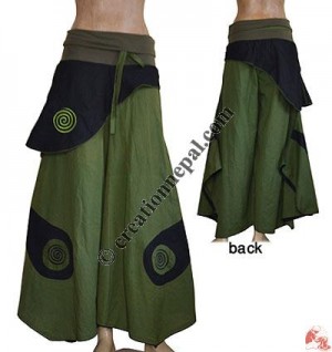 Cotton bell bottom swirl loose trouser