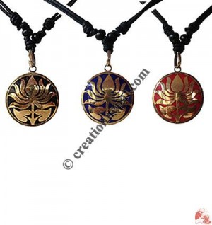 Assorted color lotus pendant