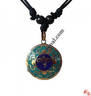Buddha eye round brass pendant2