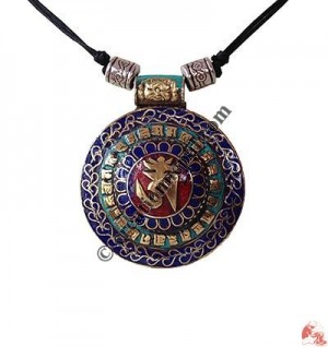 Tibetan OM big brass pendant